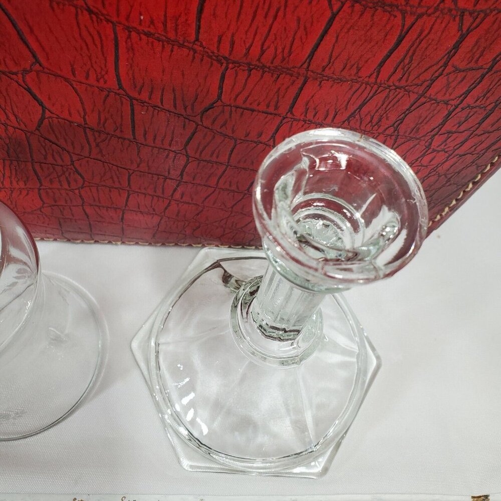 Home Interior Hummingbird Candlestick Holder 11" votive holder etched glass - Picture 7 of 9